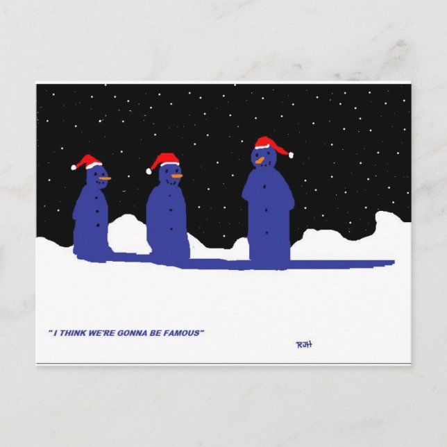 CARTÃO POSTAL DE FESTIVIDADES FUNNY SNOWMEN CHRISTMAS (Frente)
