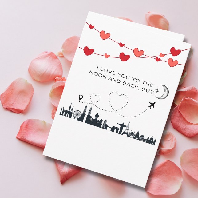 Cartão Postal De Festividades Funny Valentine's Day I Love you to the Moon But.. (Criador carregado)