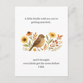 Cartão Postal De Festividades Funny Wedding Birdie Quote | Sarcastic Marriage 