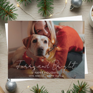 Cartão Postal De Festividades Fúria e Bright Foto manuscrita Natal