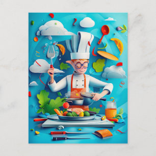 Cartão Postal De Festividades Futuro Chef Estrela Sonho para Crianças Descrição: