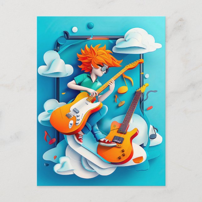 Cartão Postal De Festividades Futuro Sonho Rockstar para Crianças (Frente)