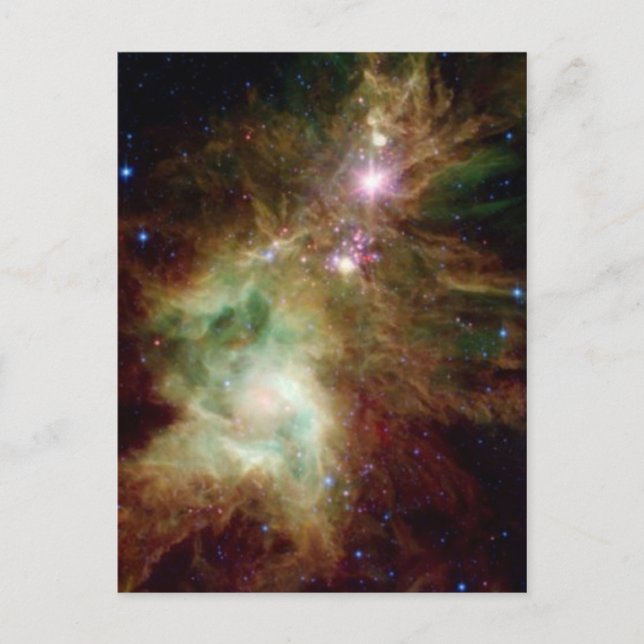 Cartão Postal De Festividades Galáxia das Árvores de Natal (Frente)