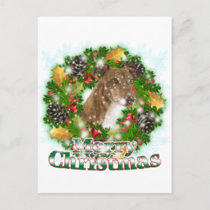 Cartão Postal De Festividades Galgo do Feliz Natal