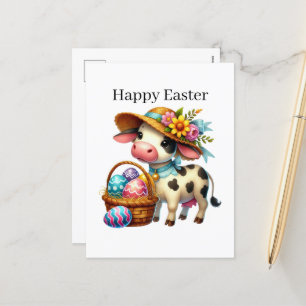 Cartão Postal De Festividades Galinha felz pascoa