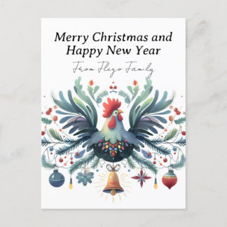 Cartão Postal De Festividades Galinha Festiva