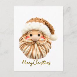 Cartão Postal De Festividades gancho de entalhe rosto de Papai Noel Crochê