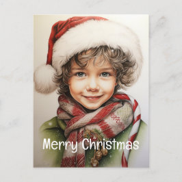 Cartão Postal De Festividades Garota de Natal Personalizada 10 de 25