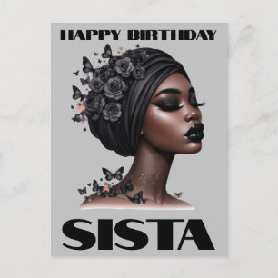 Cartão Postal De Festividades Garota Negra Magia Aniversário Sista Melanin Mulhe