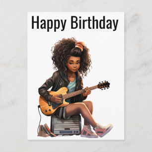 Cartão Postal De Festividades Garota Negra Magia Aniversário Sista Melanin Mulhe