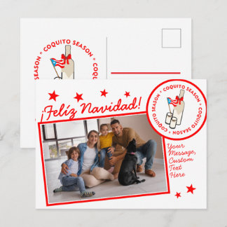 Cartão Postal De Festividades Garrafa da Temporada de Coquito Foto Personalizada