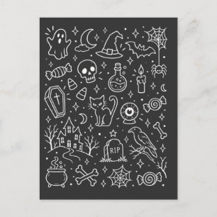 Cartão Postal De Festividades Garrafa térmica de Halloween de volta