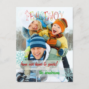 Cartão Postal De Festividades Garrafas PixDezines com cartão com fotos de neve