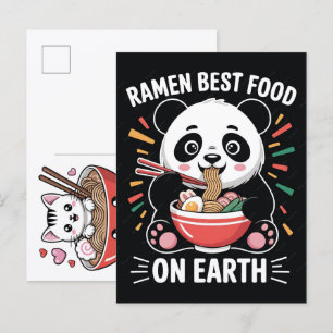 Cartão Postal De Festividades Gato Adorável Desfrutando de um Festim de Macarrão