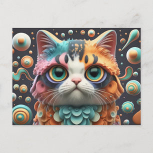 Cartão Postal De Festividades Gato Bonito Art Gatinho Gatinhos Animais Engraçado