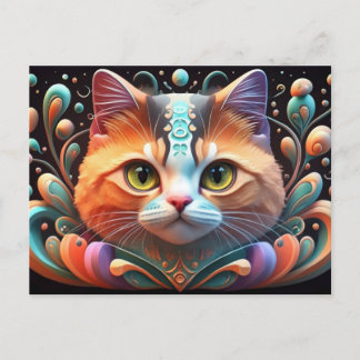 Cartão Postal De Festividades Gato Bonito Art Gatinho Gatinhos Animais Engraçado