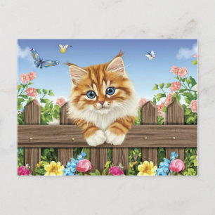 Cartão Postal De Festividades Gato Bonito Art Gatinho Gatinhos Animais Engraçado