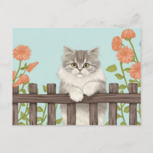 Cartão Postal De Festividades Gato Bonito Art Gatinho Gatinhos Animais Engraçado