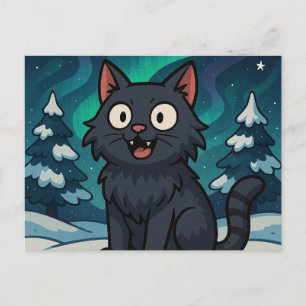 Cartão Postal De Festividades Gato de Natal Islandês do Yule 