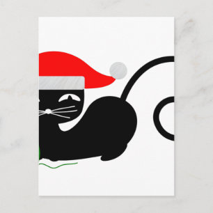 Cartão Postal De Festividades gato de papais noeis do xmas