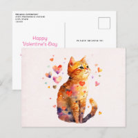 Gato de Tabby Bonito com Dia de os namorados de Co