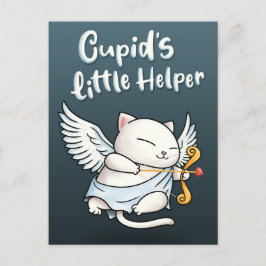 Cartão Postal De Festividades Gato dos Namorados Auxiliares do Cupido