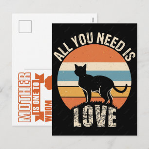 Cartão Postal De Festividades Gato engraçado, mãe de gato, presente de gato para