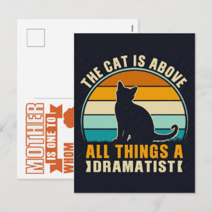 Cartão Postal De Festividades Gato engraçado, mãe de gato, presente de gato para