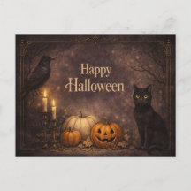 Gato Preto Gótico de Halloween