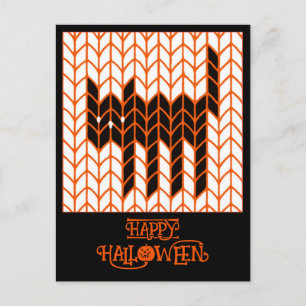 Cartão Postal De Festividades GATO PRETO TRICÔ Postcard de Halloween III