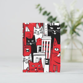 Cartão Postal De Festividades Gatos em Nova York