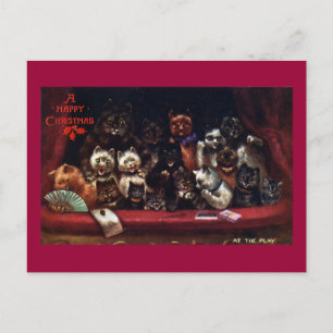 Cartão Postal De Festividades Gatos no Teatro de Natal