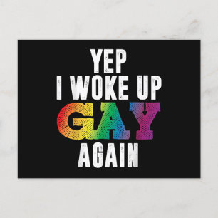 Cartão Postal De Festividades Gay do Acordado - Orgulho Rainbow Queer Gay do Par
