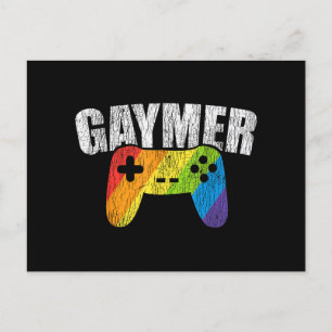 Cartão Postal De Festividades Gaymer Rainbow Flag Jogos Lésbicos Gay Bissexuais