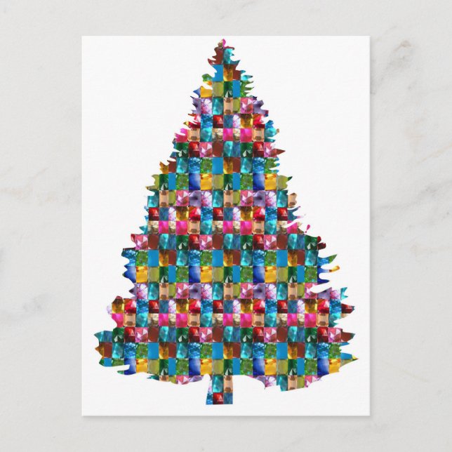 Cartão Postal De Festividades GEM studded XMAS Tree :  Merry Christmas (Frente)
