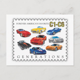 CARTÃO POSTAL DE FESTIVIDADES GENERATIONS OF AUTOMOBILE ART HOLIDAY POSTCARD