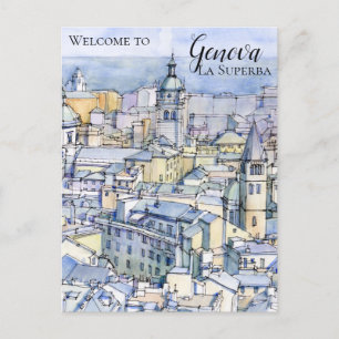 Cartão Postal De Festividades Genova la superba