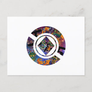 Cartão Postal De Festividades GeoDesign Japonês