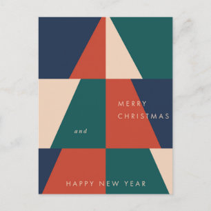 Cartão Postal De Festividades Geometria Moderna de Natal