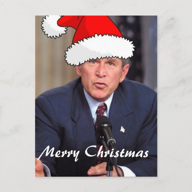 Cartão Postal De Festividades George W. Bush, Humor de Natal (Frente)