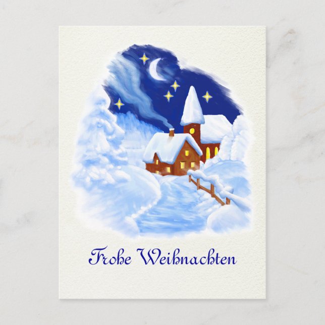 Cartão Postal De Festividades German Merry Christmas Postcard (Frente)