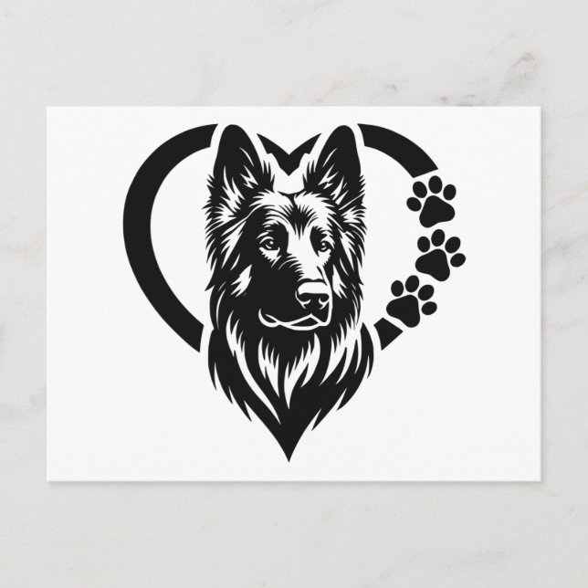 Cartão Postal De Festividades German shepherd (Frente)