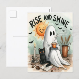 Cartão Postal De Festividades Ghost Bebida Pumpkin Spooky 2025