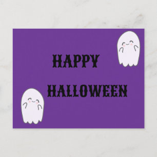 Cartão Postal De Festividades Ghost Halloween bonito