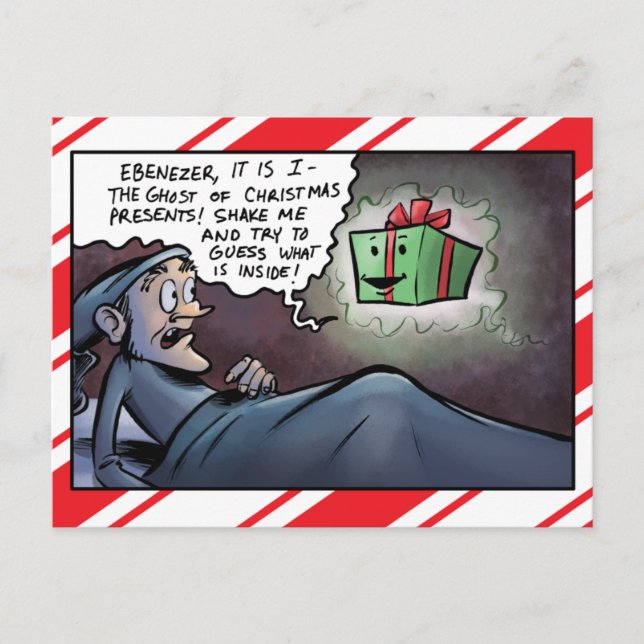 Cartão Postal De Festividades Ghost of Christmas Presents Scrooge (Frente)