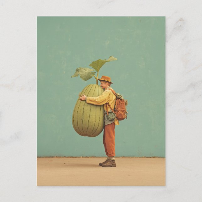 Cartão Postal De Festividades Giant Pumpkin Hug (Frente)