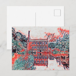 Cartão Postal De Festividades Gibson Mill Red Impressionist Sketch