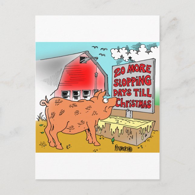 CARTÃO POSTAL DE FESTIVIDADES GIFTWARE DE PIG/CARTOON DE NATAL (Frente)