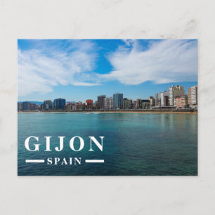 Cartão Postal De Festividades Gijón Espanha Viagem Costeira