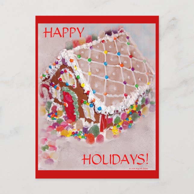 Cartão Postal De Festividades Gingerbread House (Frente)